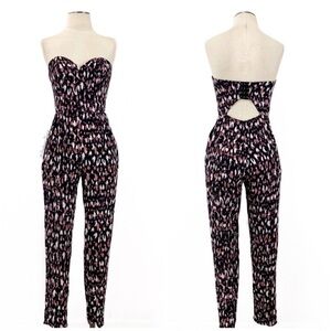 Lovers + Friends- Dakota Animal Strapless Jumpsuit